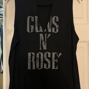 Black Muscle Tee with Cut Out and Crew Neck